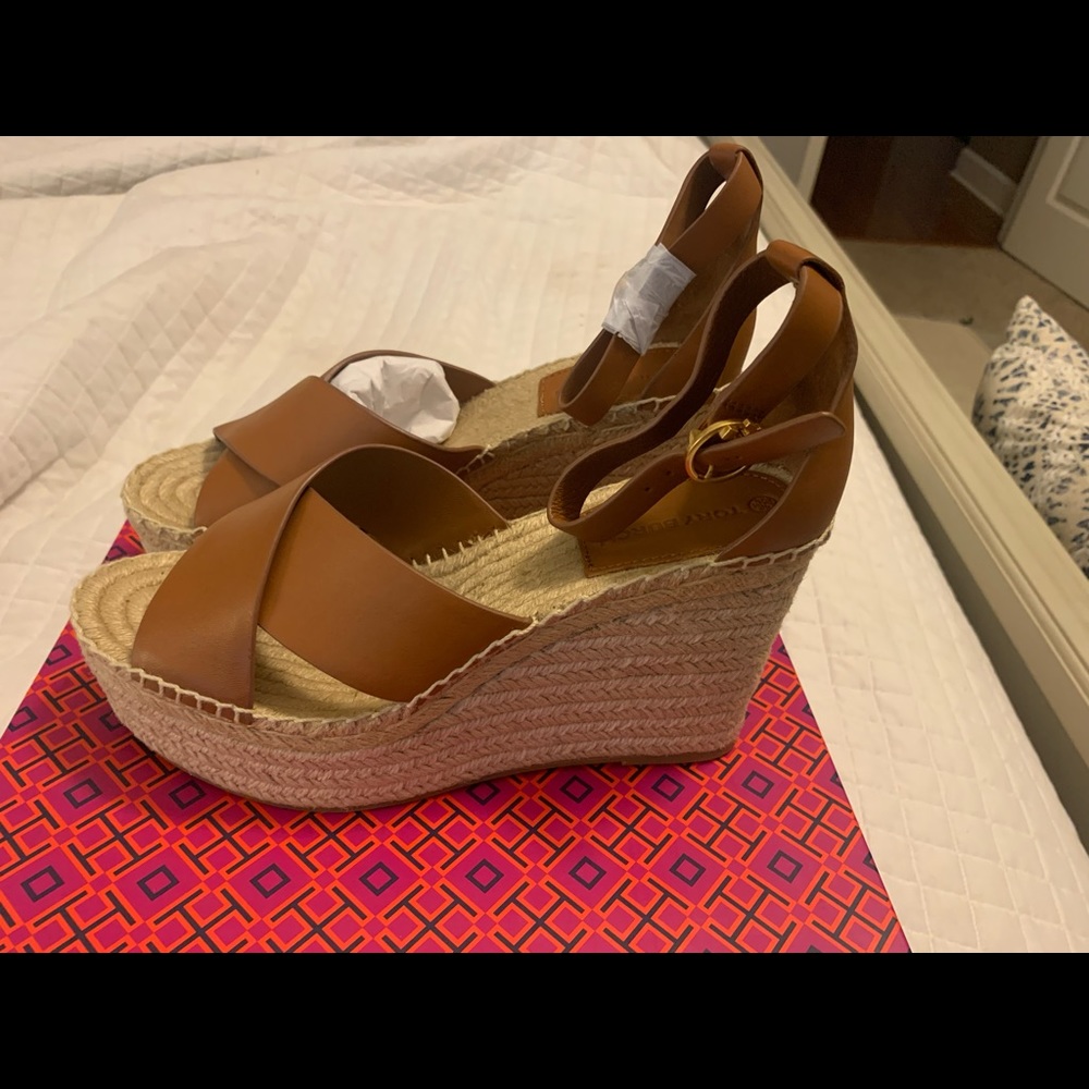 BRAND NEW IN BOX! Tory Burch Selby wedges. Absolutely beautiful. Never worn.